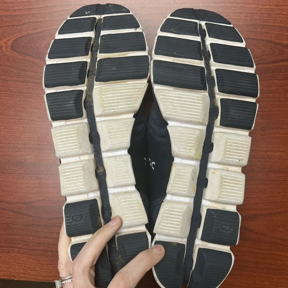 On Running Blue and White Athletic Shoes with Breathable Fabric
